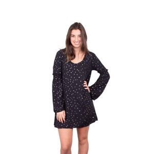 Knot Sisters Nixon Dress Womens Small Black Star Shift NYE Holiday Party Glam Up
